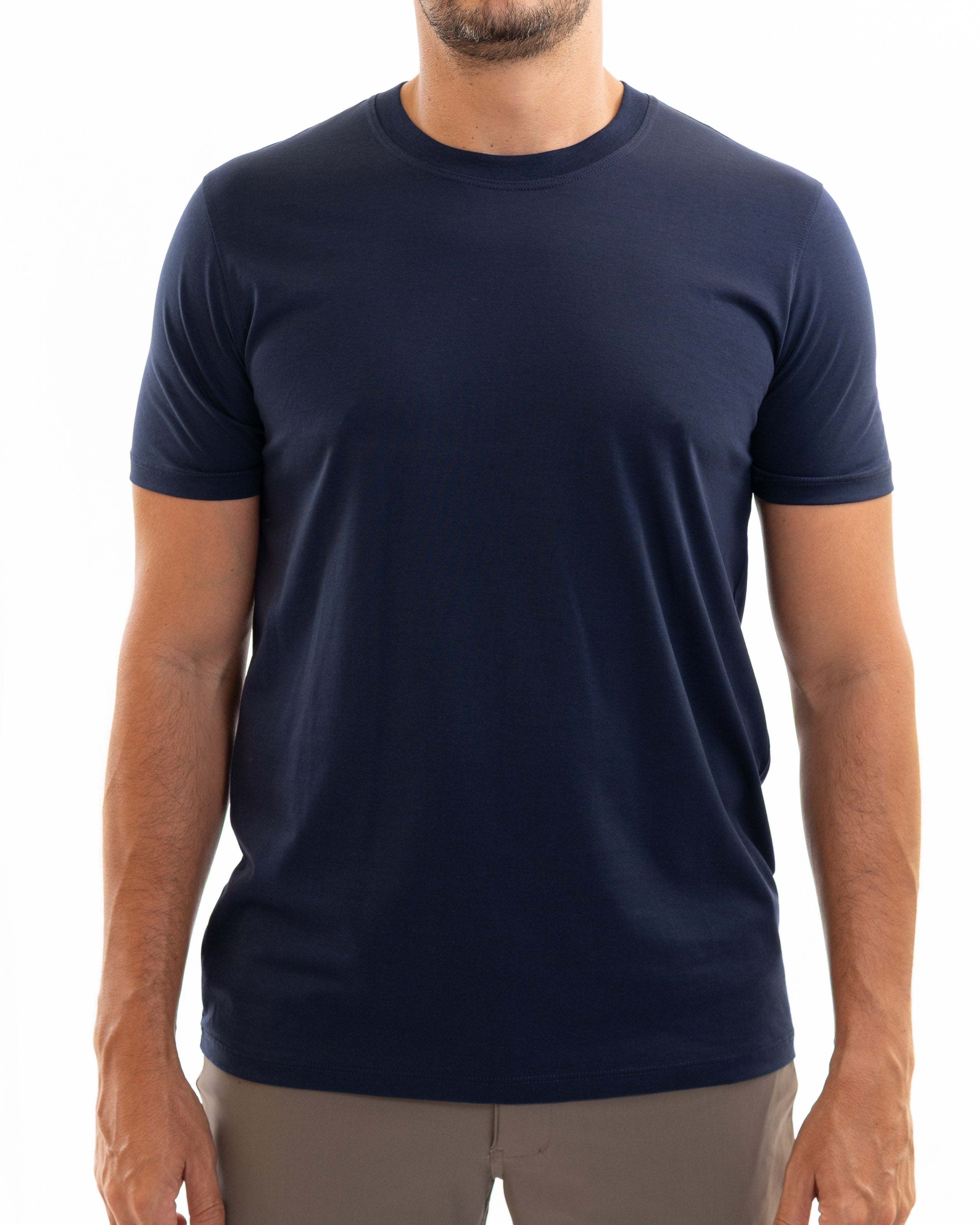 Navy blue pima cotton basic t-shirt