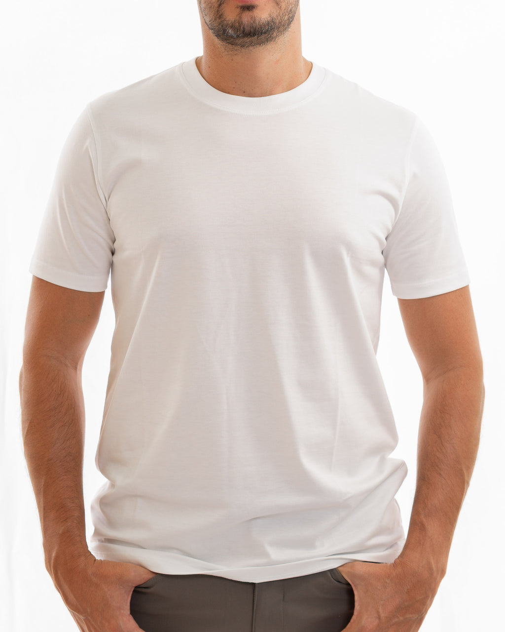 White pima cotton basic t-shirt