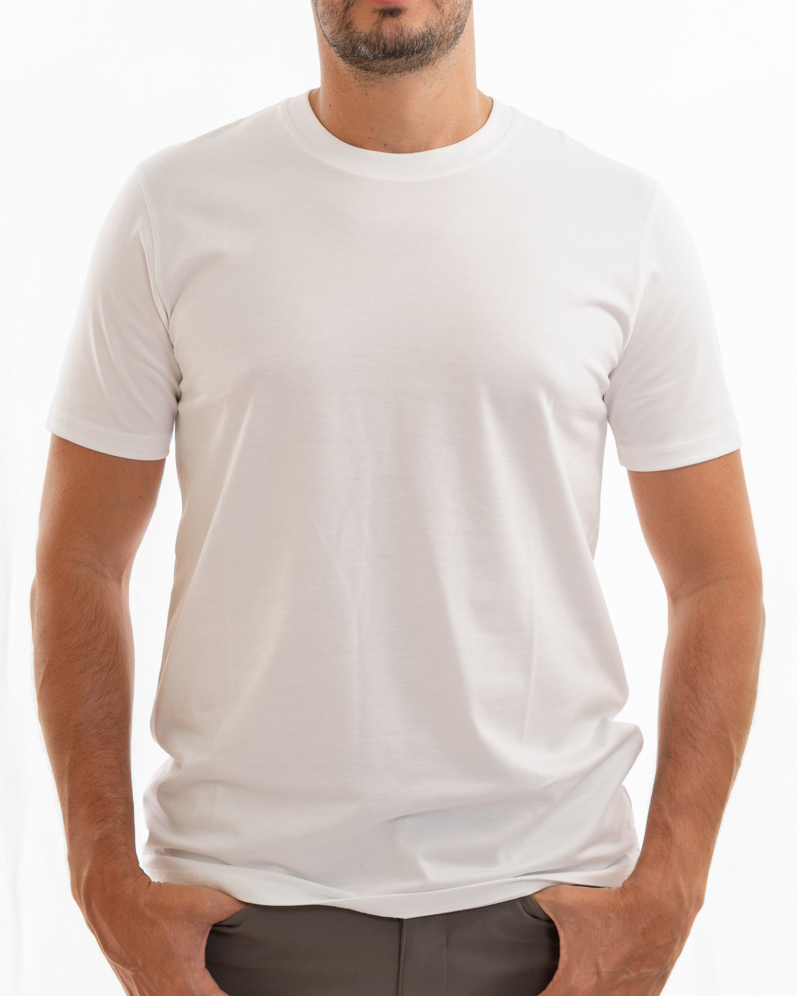 White pima cotton basic t-shirt