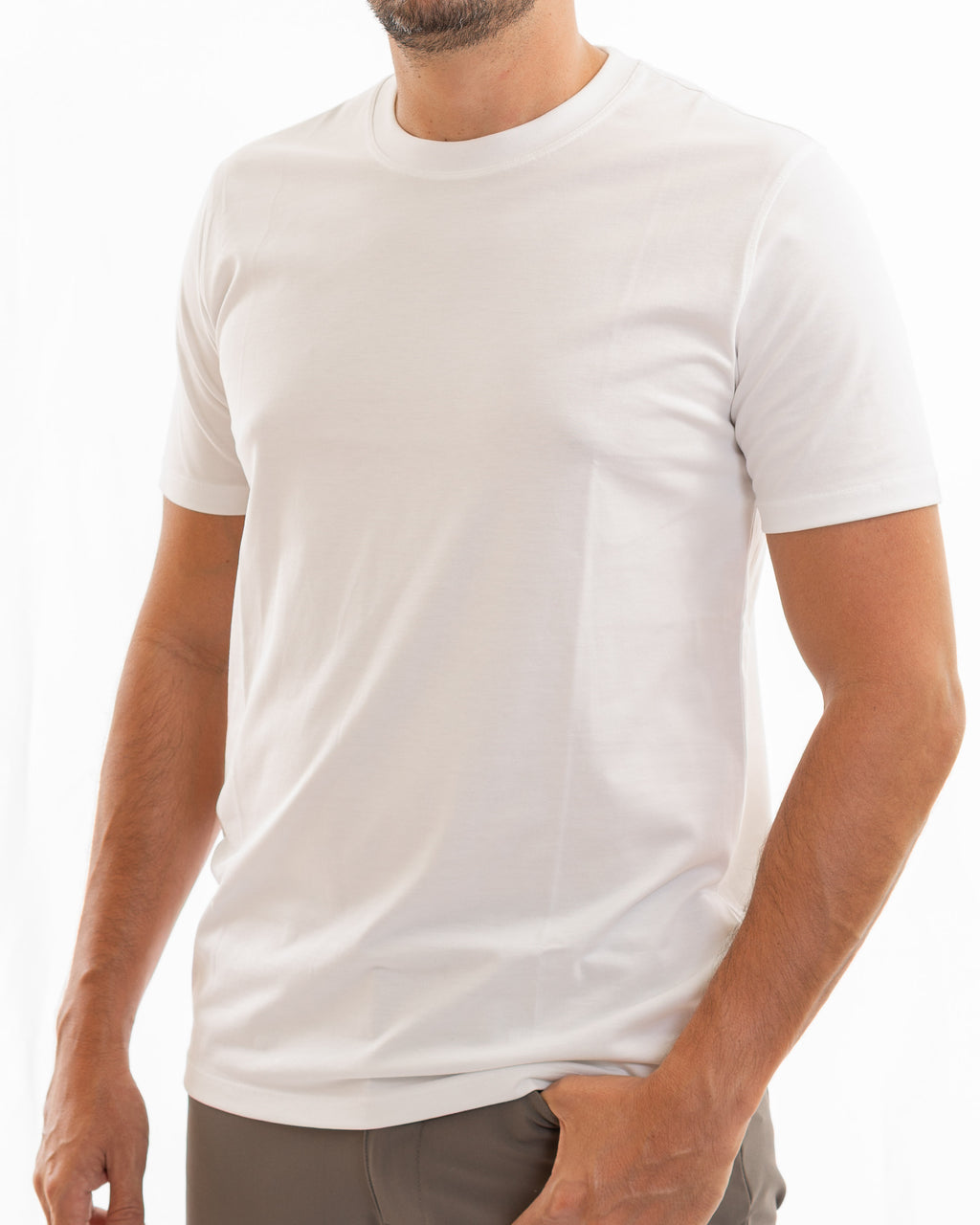 White pima cotton basic t-shirt