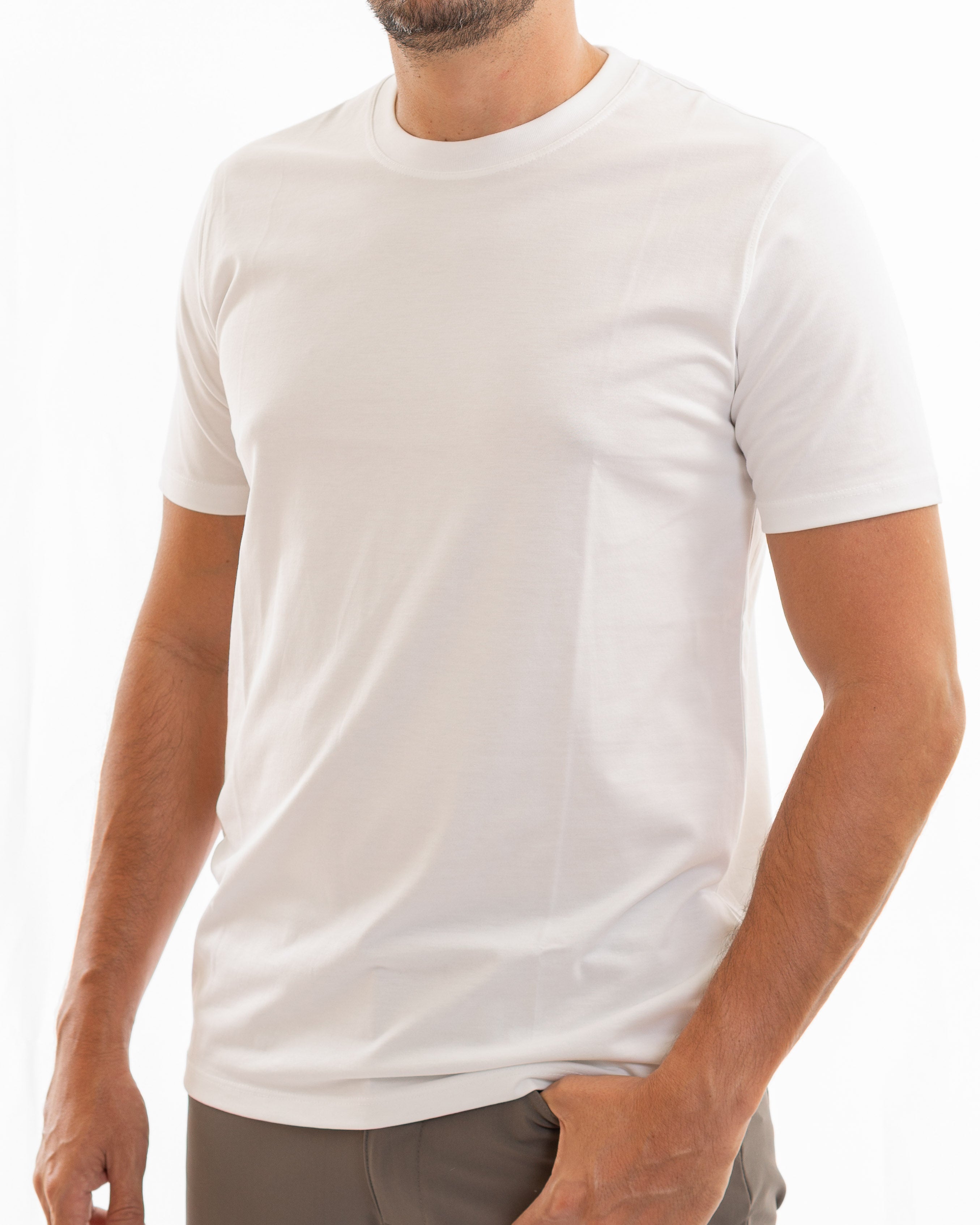 White pima cotton basic t-shirt