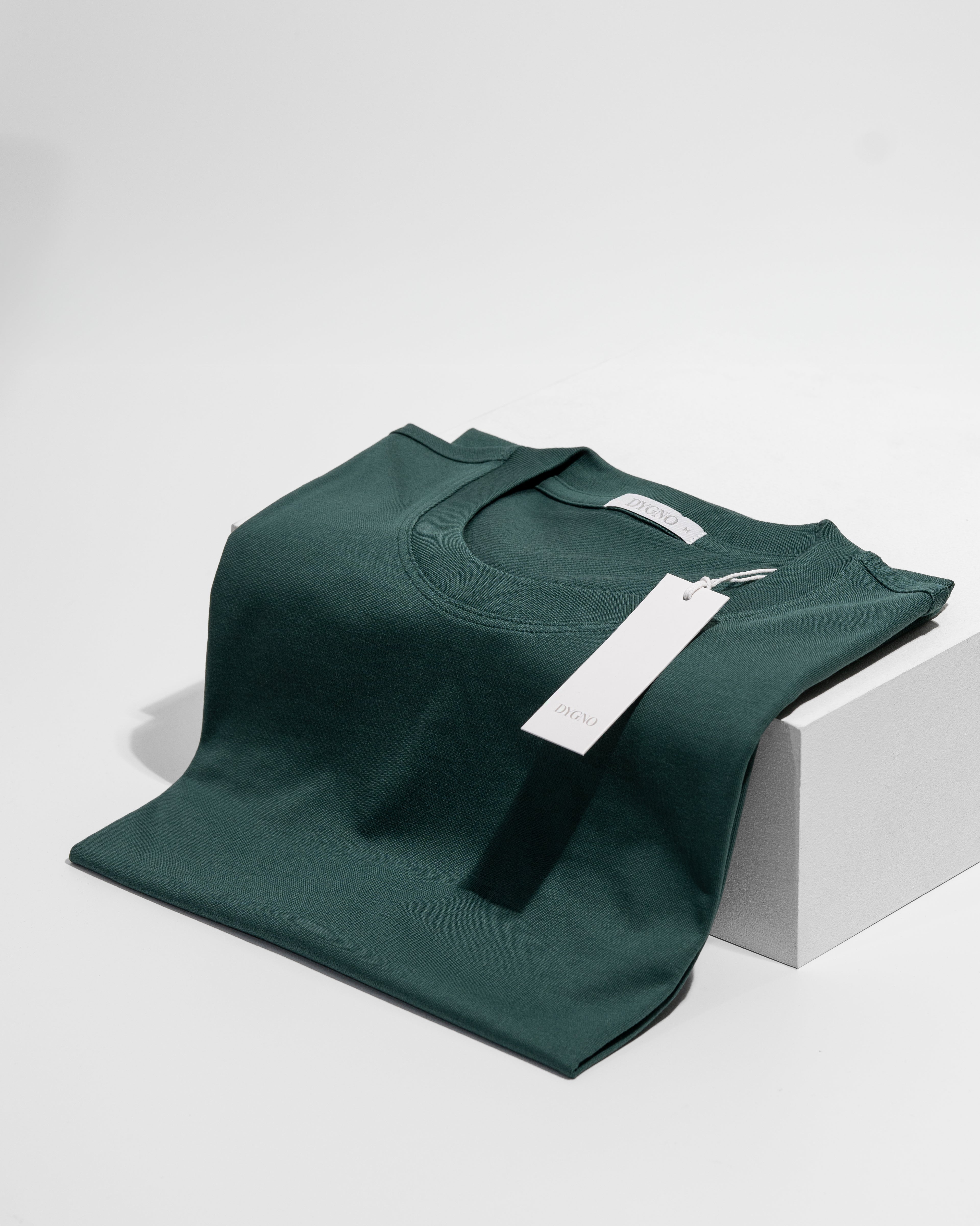 Emerald green pima cotton basic t-shirt