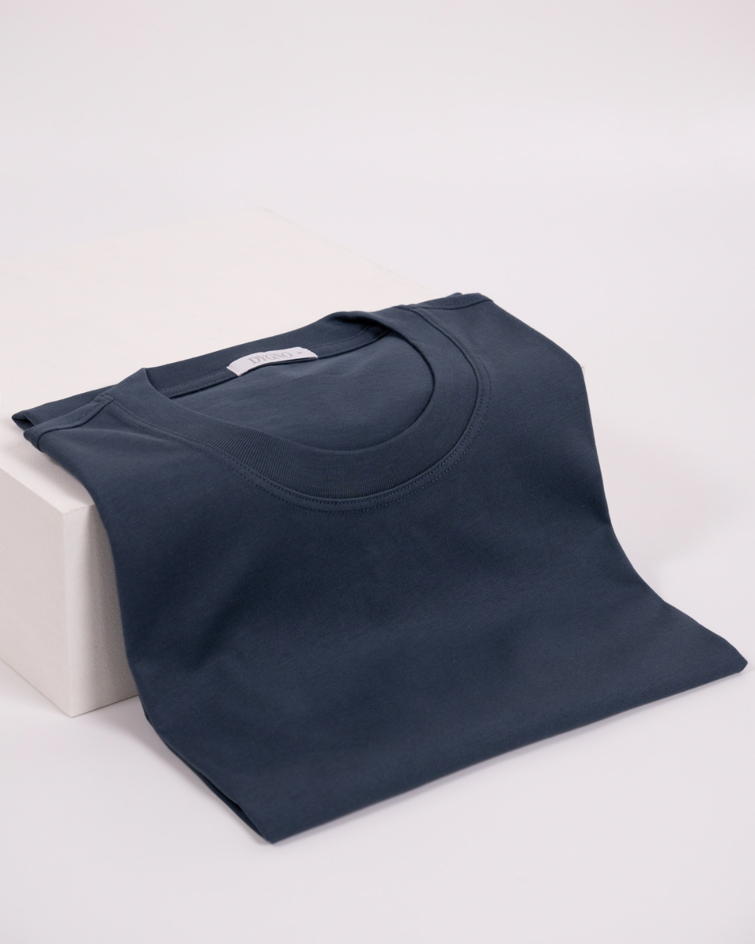 Petrol blue pima cotton basic t-shirt