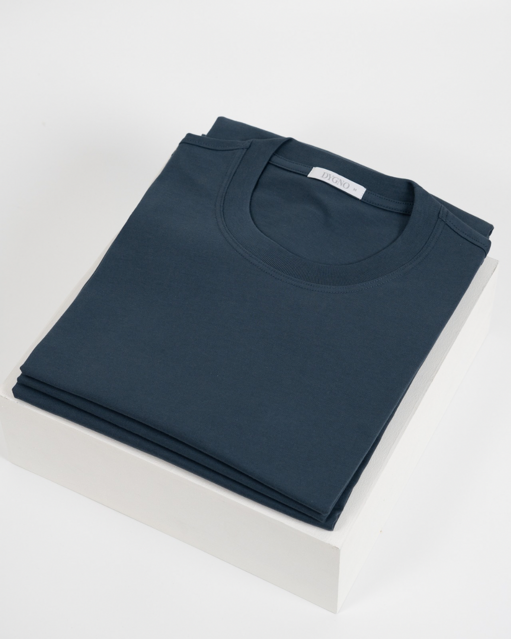 Petrol blue pima cotton basic t-shirt
